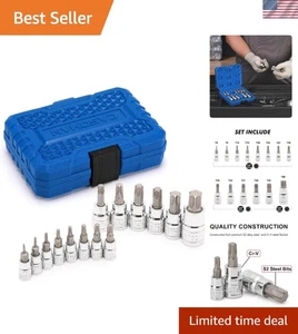 Compact 14-Piece Torx Bit Set with Heavy Duty Case for Mechanics & Enthusiasts - Imagen 1 de 10