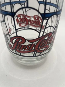 1970’s Pepsi-Cola Tiffany Style Stained Glass Vintage Drinking Glass 16 oz - Picture 1 of 4