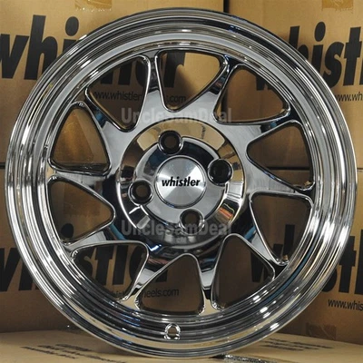 JUEGO DE 4 RUEDAS 16X9 4X100 15 OFFSET WHISTLER KR7 CROMO COMPLETO 10 RADIOS CON LABIO Foto 1 de 4