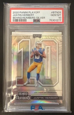 2020 Panini Playoff - Behind the Numbers Justin Herbert #BTN-26 Silver Prizm... - Image 1 of 2