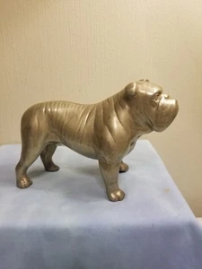 Handgefertigte Bulldogge 100% massive Bronze (oder Messing) Skulptur Figur, schwer - Bild 1 von 9
