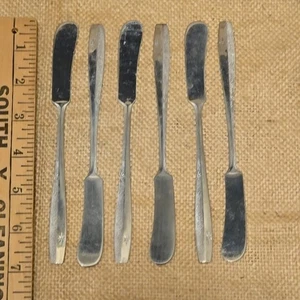 Manor House Acero Inoxidable Atomic Starburst Mid Century Cubiertos 6 Cuchillo de Mantequilla Japón - Imagen 1 de 6