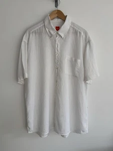 Hugo Boss Short Sleeve Shirt 100% Linen Bright White XL - Picture 1 of 13