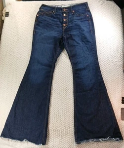 Jeans Ariat vero denim donna 30L vita alta svasato blu western bottoni mosca - Foto 1 di 18