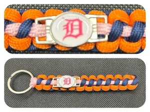 Detroit Tigers (Pink) Inspired Paracord/Survival Keychain - Picture 1 of 1