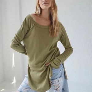 Free People Snowy Thermo Slouchy Top olivgrün Gr. XS - Bild 1 von 12