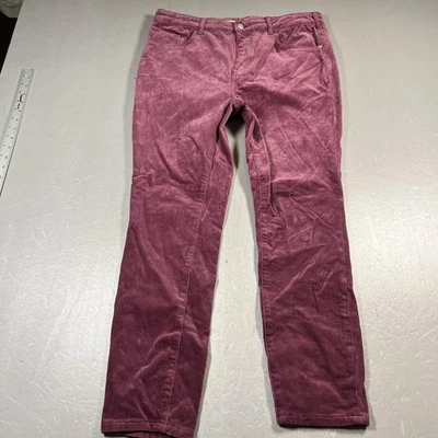 Pilcro Pants Womens 32 Burgundy Corduroy High Rise Skinny Anthropologie - Изображение 1 из 4