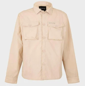 Sobrecamisa informal Nicce Light Stone PVP£70 NUEVA CON ETIQUETAS talla grande/L chamarra - Imagen 1 de 4