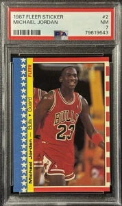 1987 Fleer Michael Jordan Sticker Chicago Bulls PSA 7 NM - Picture 1 of 2