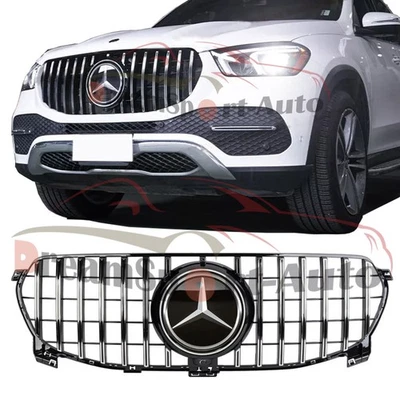 Parrilla para Mercedes Benz W167 GLE350 GLE450 2020 2021 2022 parrilla delantera con emblema Foto 1 de 4