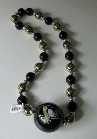 NEW PITTSBURGH PENGUINS BIG BEADS NECKLACE LOGO BALL Cover