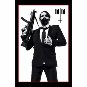 MARILYN MANSON machine gun TEXTILE POSTER official merch PREMIUM Fabric FLAG - Picture 1 of 3