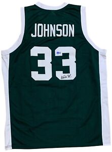 Magic Johnson Autographed College Style Green Signed Basketball Jersey Beckett