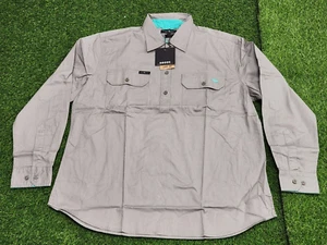 Ringers Western Pentecost River Womens Half Button Work Shirt Grey/Mint Size 14 - Bild 1 von 7