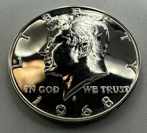 1968-S Kennedy Half Dollar 40% Silver Proof 50cent Coin from US Mint Proof Set Cover