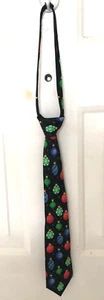 Class Club Boy's Christmas Tie With Zipper Ornaments Black Red Blue Green EUC - Picture 1 of 3