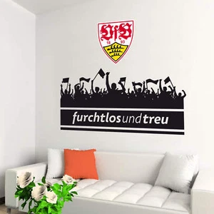 Wandtattoo VfB Stuttgart Fans mit Logo farbig Wandaufkleber Wanddeko Fanshop - Bild 1 von 2