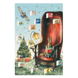 Storytime Rabbit Advent Calendar Card with envelope 170 x 120mm Roger la Borde - Picture 1 of 2