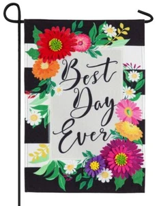 Bandera de jardín decorativa de lino Best Day Ever - Imagen 1 de 1