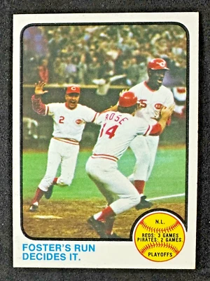 George Foster 1973 Topps #202 NL Playoff Cincinnati Reds Foto 1 de 4