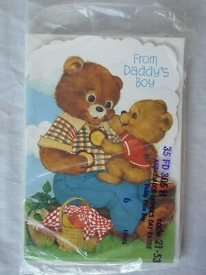 New 6 Vtg Hallmark Ambassador Father's Day From Boy To Dad Greeting Cards Bears - Image 1 of 4