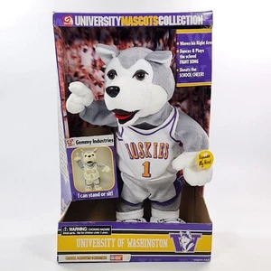 2001 Gemmy University Mascot Collection Washington Huskies Animated Plush VTG - Picture 1 of 2