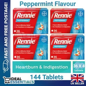 Rennie Peppermin Heartburn & Indigestion Relief 144 Tablets* Free UK Postage* - Picture 1 of 2
