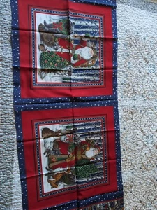 1 Panel "Wildlife Christmas" Pillow Squares And Backing Fabric. Vintage - Picture 1 of 10