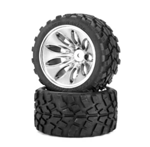 Truggy Big Wheel Räder Set Reifen Felgen Chrom 1:10 Carson 500900047 NEU & OVP - Bild 1 von 1