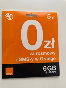 ORANGE POLAND KARTA SIM 0zl (6GB na Start) - SZYBKA WYSYŁKA - Zdjęcie 1 z 2