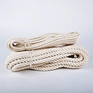 100% Natural Pure Cotton Rope 3 Strand Braided Twisted Cord Twine Sash 1m - 50m - Picture 1 of 1