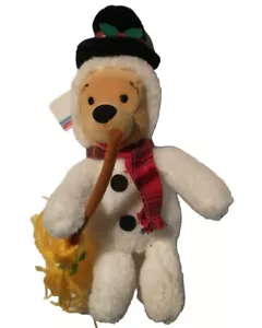 Disney Christmas Winnie the Pooh Snowman Mini Bean Plush 8" Stuffed Animal - Picture 1 of 3