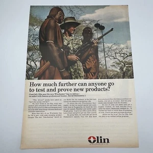 Olin Winchester Ammunition 1964 Print Ad 10"x13.5" hunter David Ommanney Africa - Picture 1 of 2