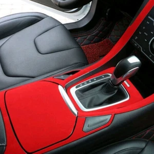 Car Interior Red Self Adhesive Suede Fabric Sticker Panel Door DIY Accessories - Picture 1 of 5