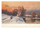 Postkarte, Signierte ,Winterlandschaft Bei Sonnenaufgang, S.M.P.Kr, R40