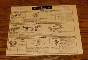 Tabella messa a punto 8 cilindri Ford DeLuxe e Super DeLuxe 1946 46 - Foto 1 di 2