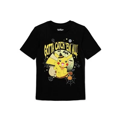 Pikachu Pokemon Spooky Nights Boys Short Sleeve Graphic T-Shirt Size XL (14-16) - Image 1 of 2