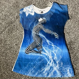 Cirque Du Soleil Womens Tshirt Acrobat Sheer Layer, Back Slit Petite S NWT - Picture 1 of 9