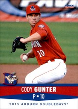 2015 Auburn Doubledays Choice 11 Cody Gunter Flower Mound Texas TX Baseball Card