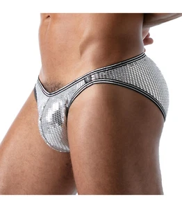 TOF PARIS Estrella Bikini Calzoncillos Moda Brillo Plata Calzoncillos 37 - Imagen 1 de 7