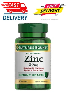 Nature's Bounty Zink Supports Immune Health 50mg 100 ct Caplets - Picture 1 of 6