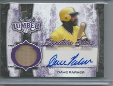 2021 DAVE PARKER LEAF LUMBER SIGNATURE STACKS BAT RELIC PURPLE PARALLEL AUTO /15