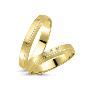 Trauringe Gold 333 Gelbgold 0,015 ct. Brillant Eheringe inkl. Gravur + Etui - Bild 1 von 4