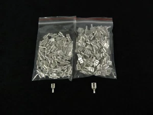 50 PK 14-16 GAUGE UNINSULATED QUICK DISCONNECT FEMALE .187 .250 CONNECTORS - Picture 1 of 4
