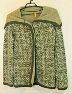Etro Cardigan Maglione Misto Lana Made in Italy Stampa Verde Giacca Bottoni Tg 42 - Foto 1 di 5