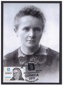 España Spain 2011 - Año Int. de la quimica, Marie Curie carte maximum - Imagen 1 de 1
