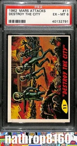 1962 Topps Mars Attacks Trading Card #11 Destroy The City PSA 6 EX-MT 12733 - Picture 1 of 4