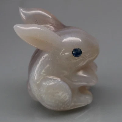 46,04 quilates ENORME ojos naturales de ágata lavanda y zafiro azul (talla de conejo) Foto 1 de 4