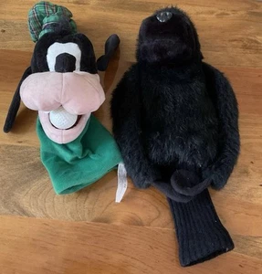 Disney Store Goofy Golf Club Head Cover And Monkey Wood CoverSET OF 2 VINTAGE - Picture 1 of 10