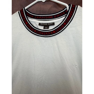 Camiseta Michael Kors XXL Blanca Logo Borde Manga Corta Ropa de Hombre Informal Diseñador Foto 1 de 4